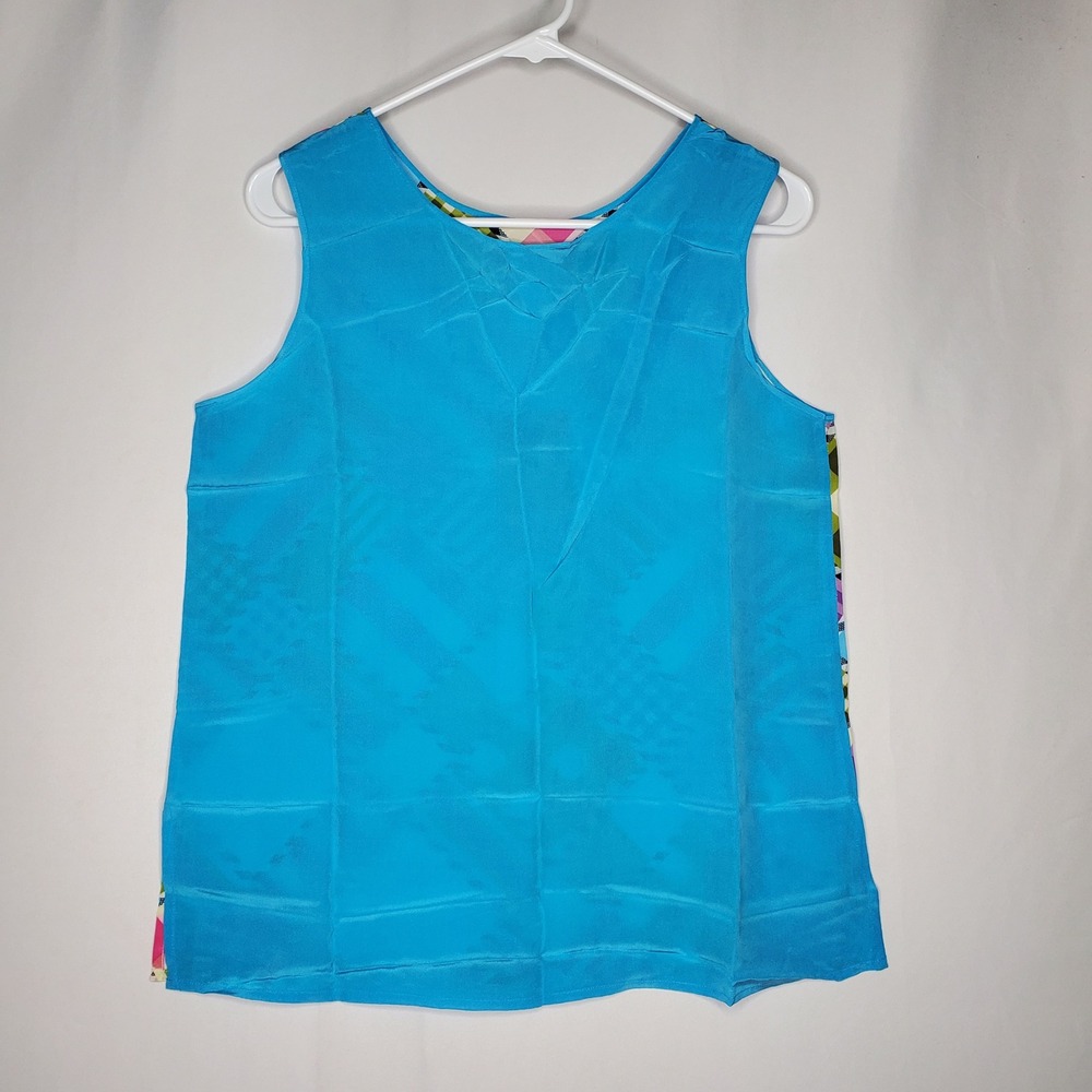 Koos of Course 100% Silk Patchwork Sleeveless Tank Top Multi Color Small - Picture 2 of 5